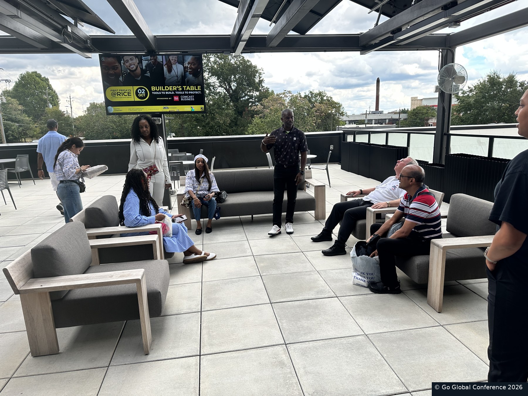 Delegates exploring Cosm's outdoor space · GGC 2026