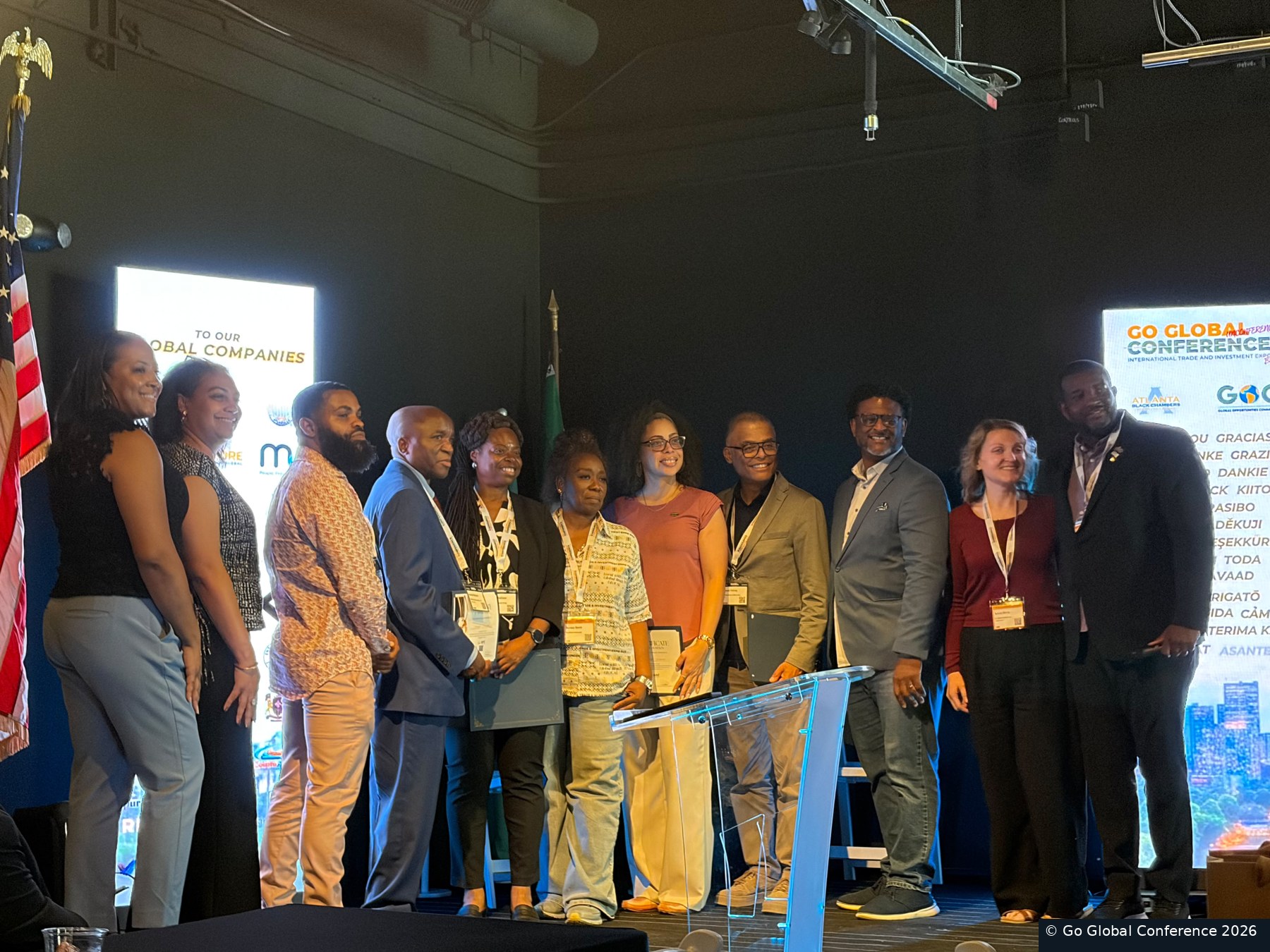 Partners and delegates together on stage · GGC 2026